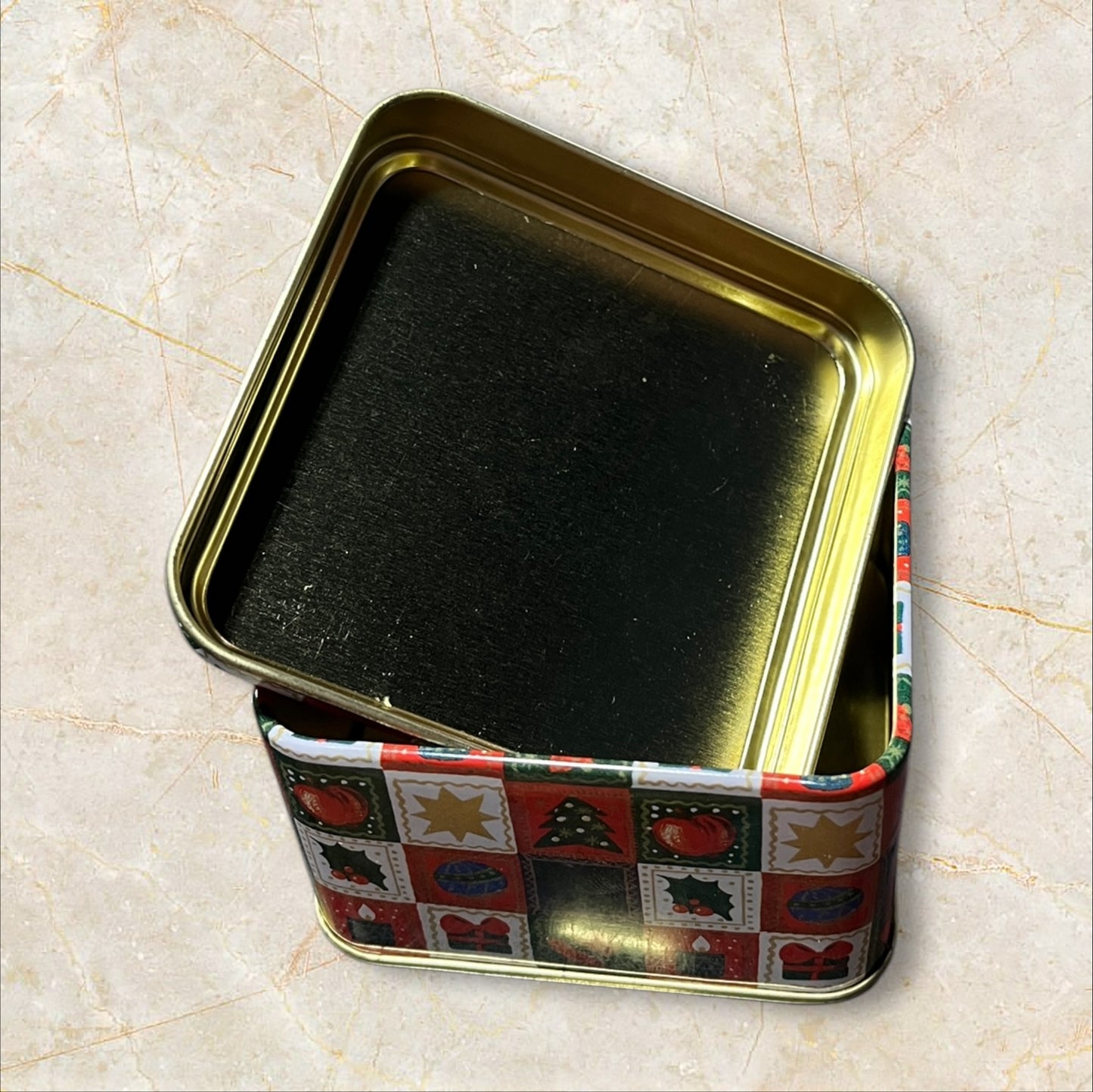 Metal Christmas Tin Large square