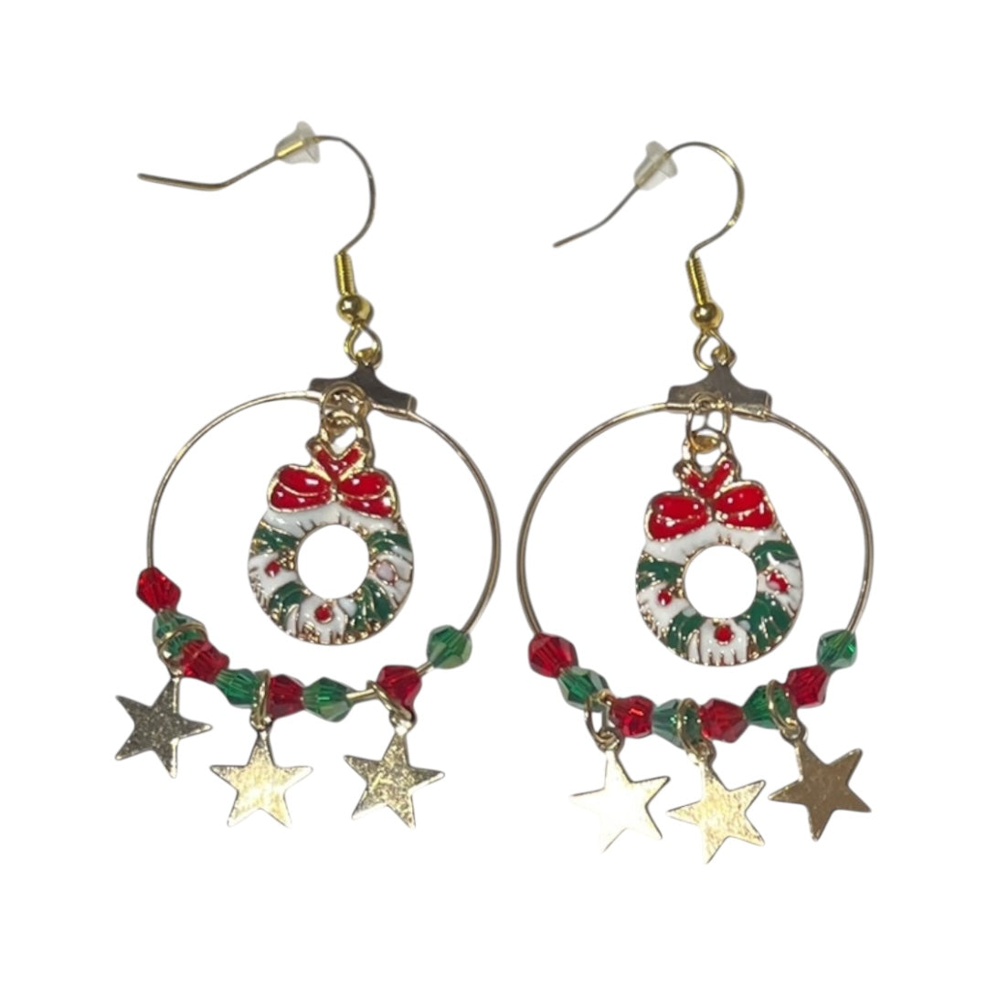 Christmas hoop earrings