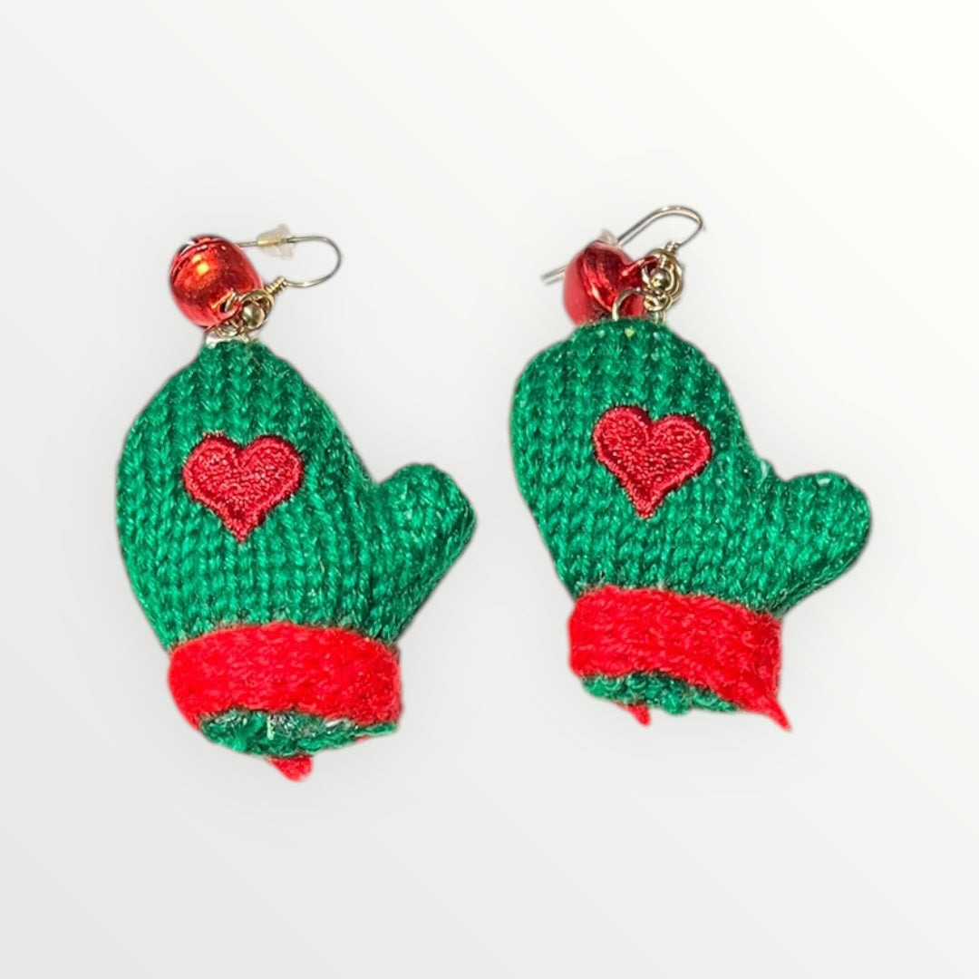 Christmas yarm earrings
