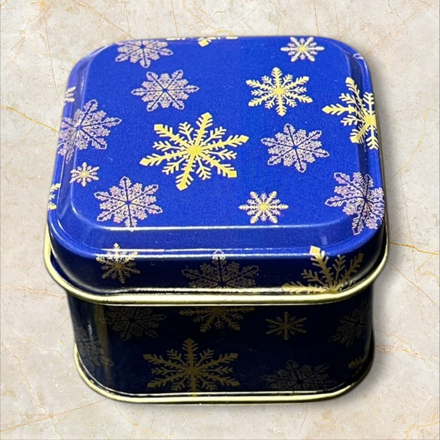 Metal Christmas Tin small square