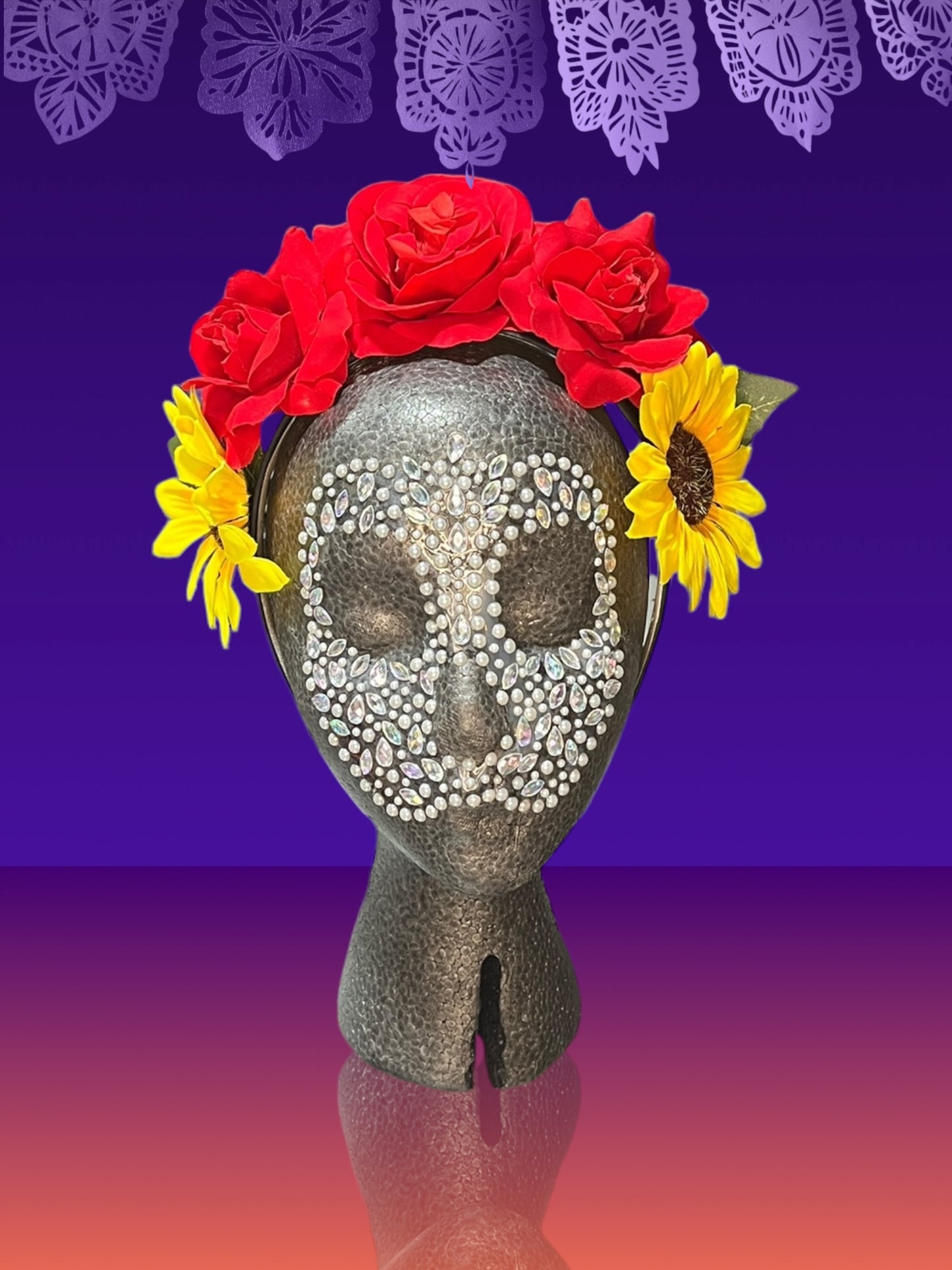 Roses and Sunflower Crown Headband
