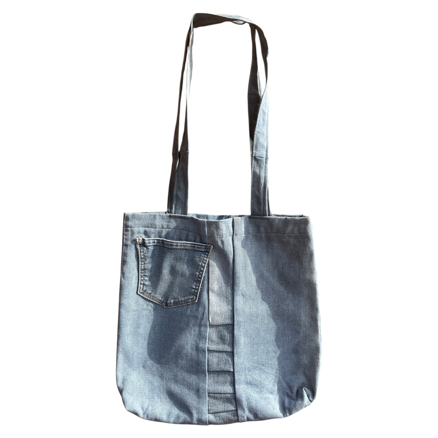 Light blue denim tote bag
