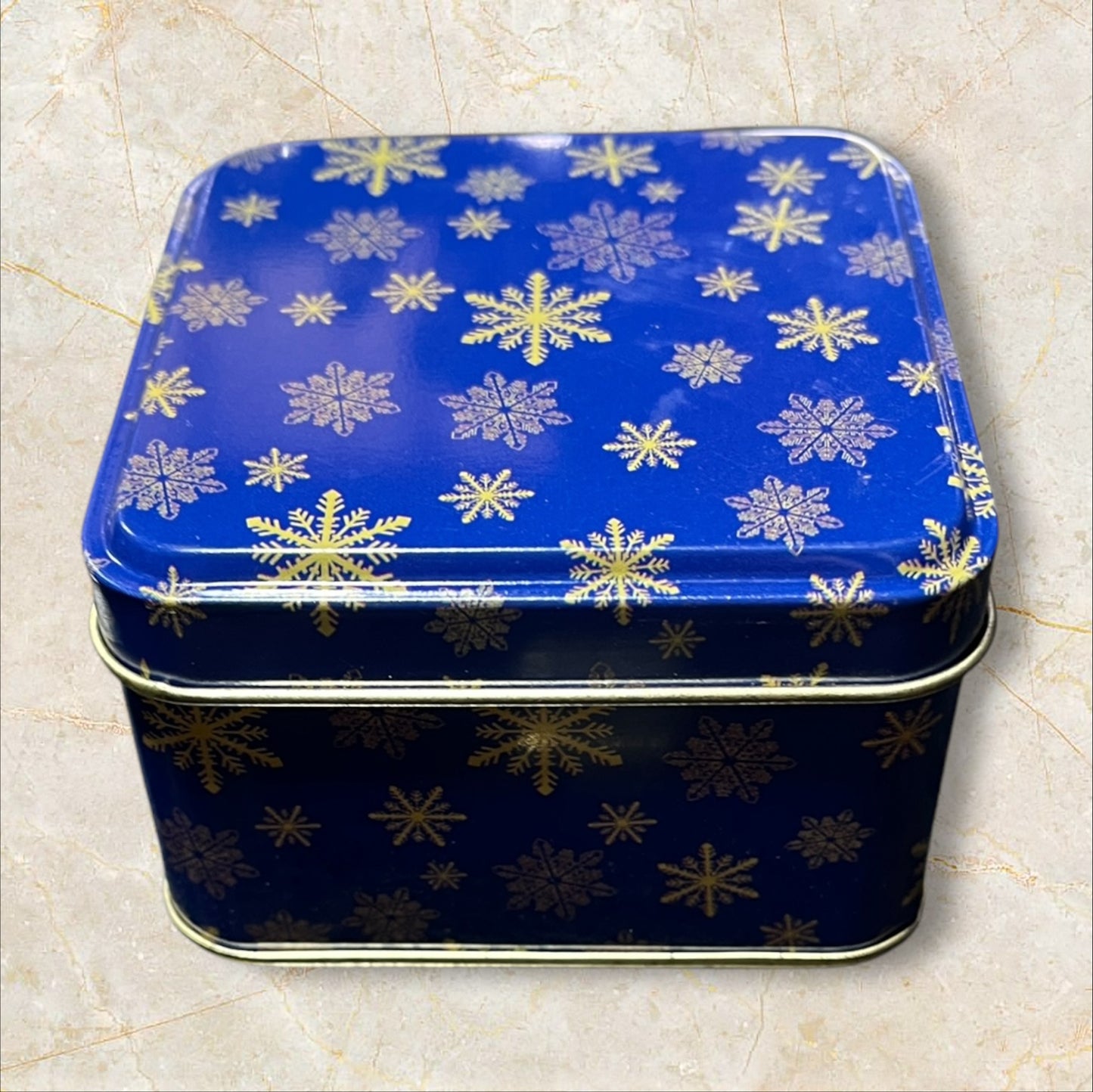 Metal Christmas Tin Large square