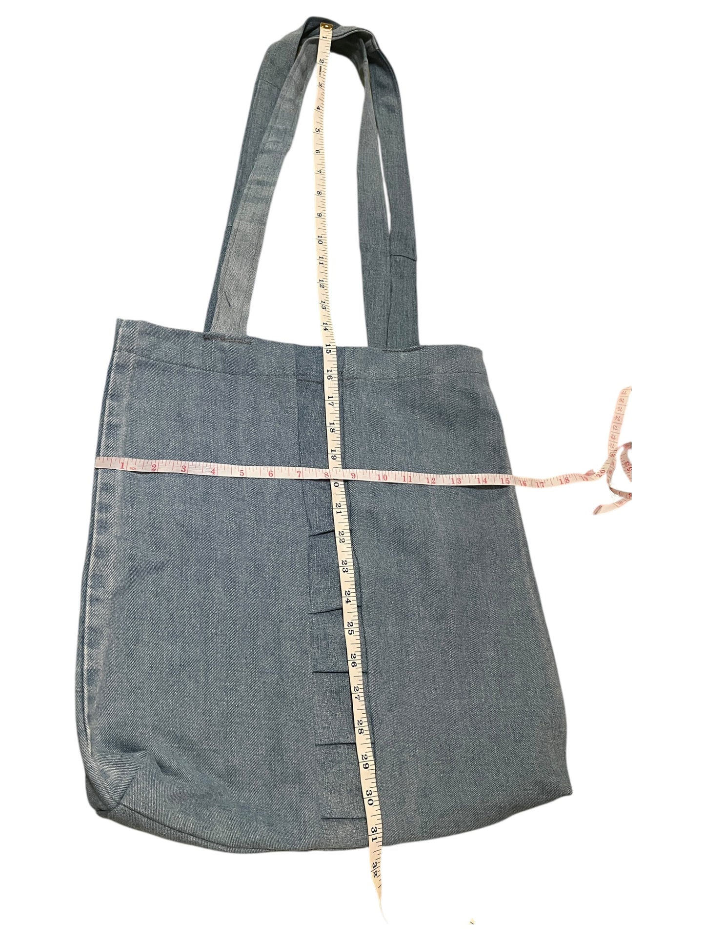 Light blue denim tote bag