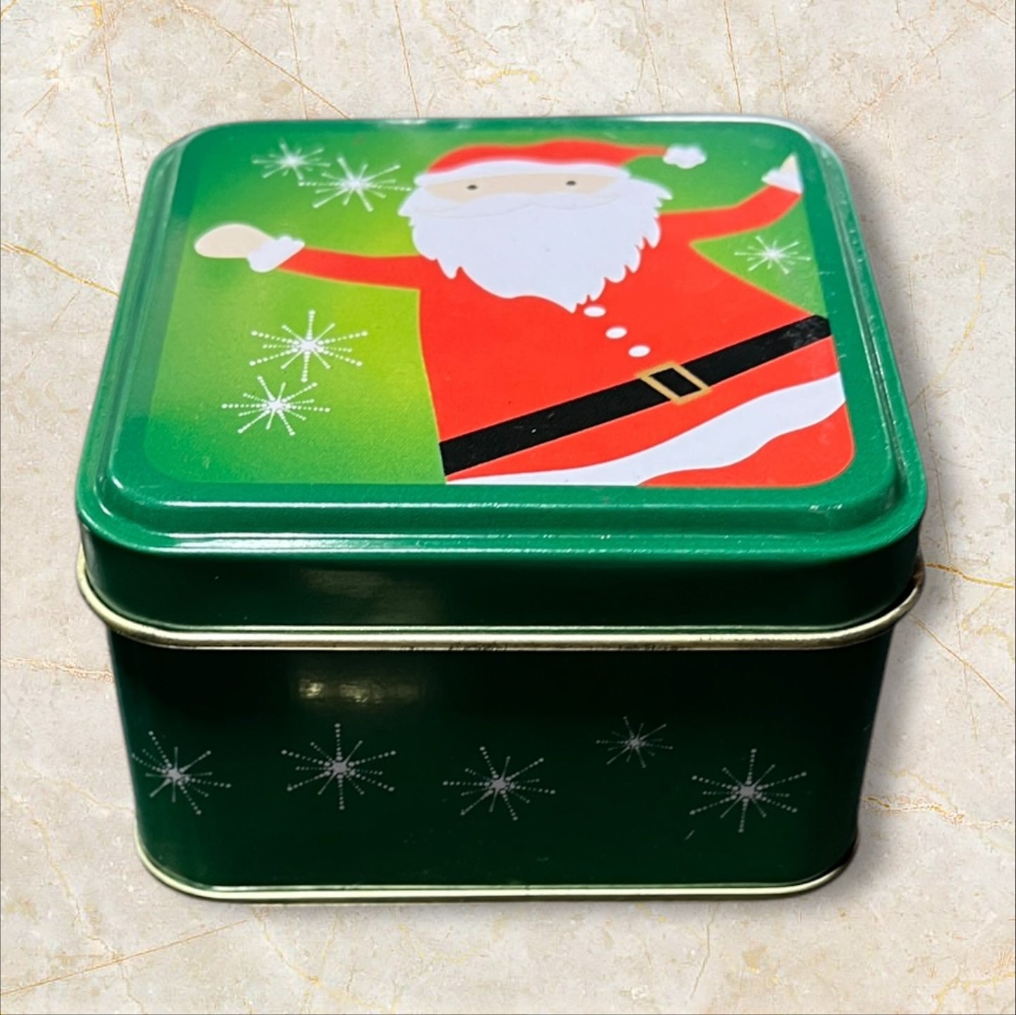 Metal Christmas Tin Large square