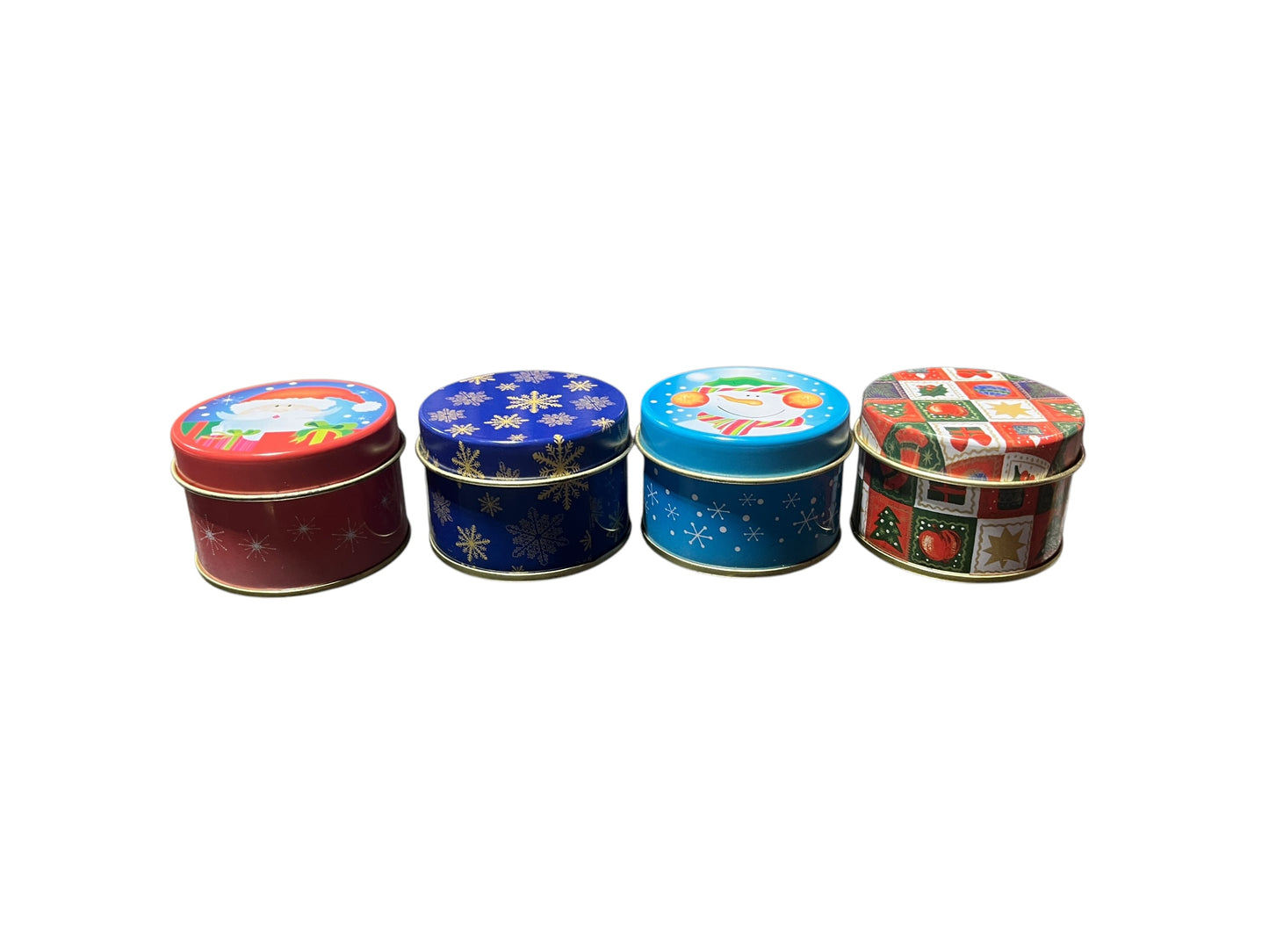 Metal Christmas Tin Small round