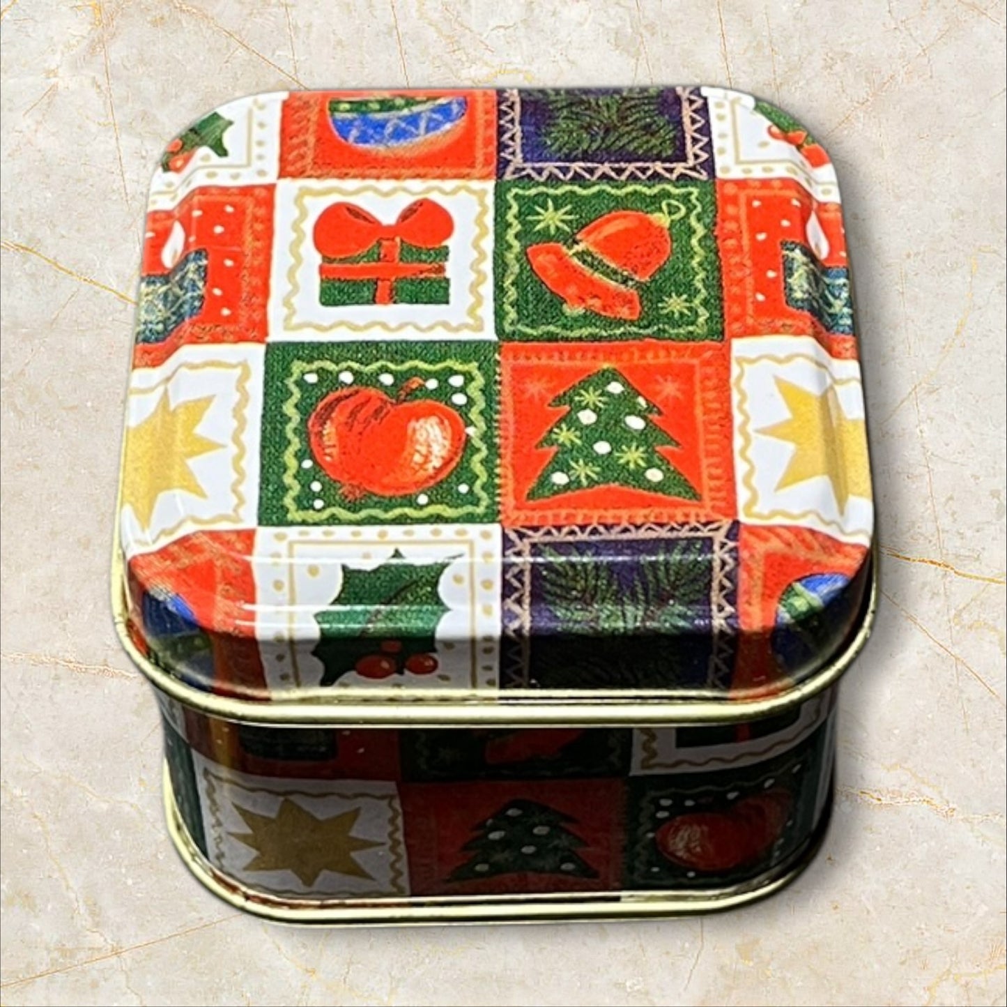 Metal Christmas Tin small square