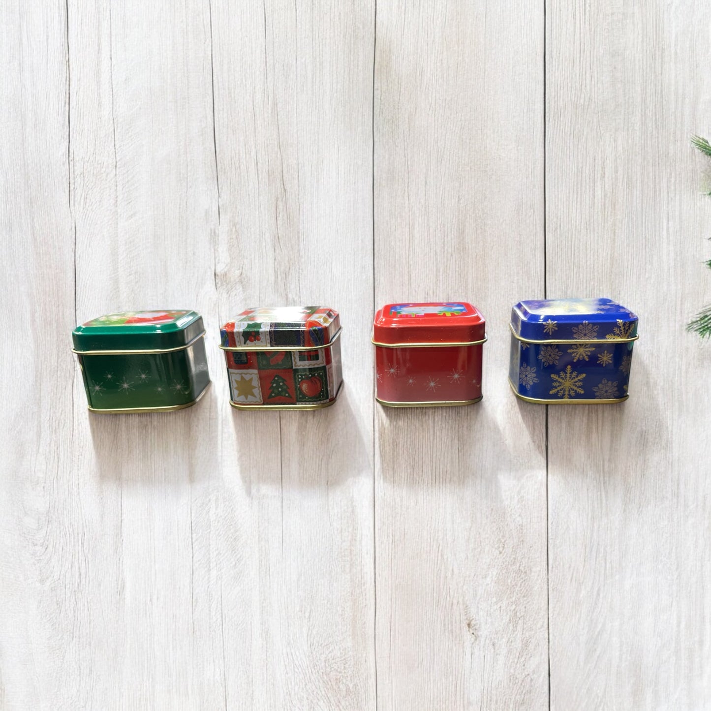 Metal Christmas Tin small square