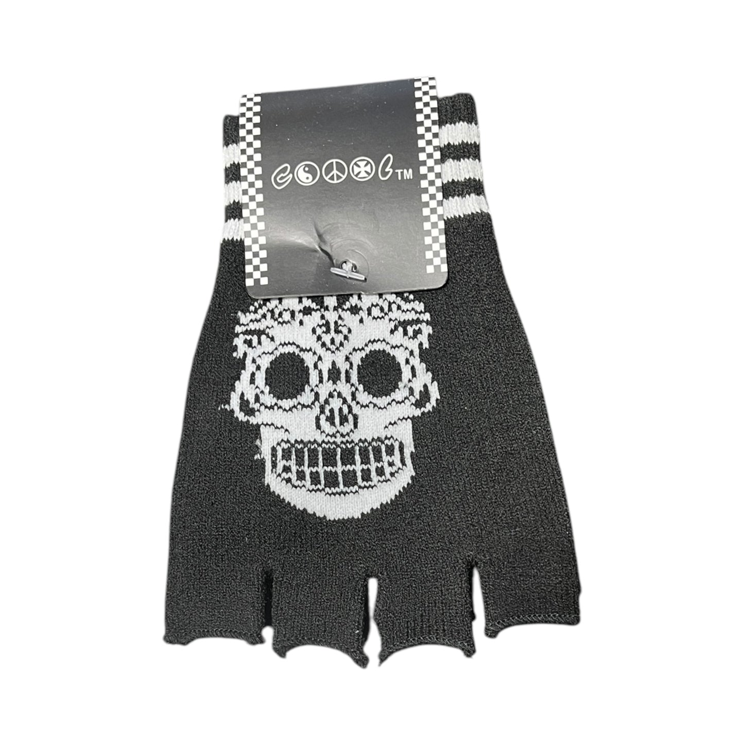 Skeleton hand or skull fingerless gloves