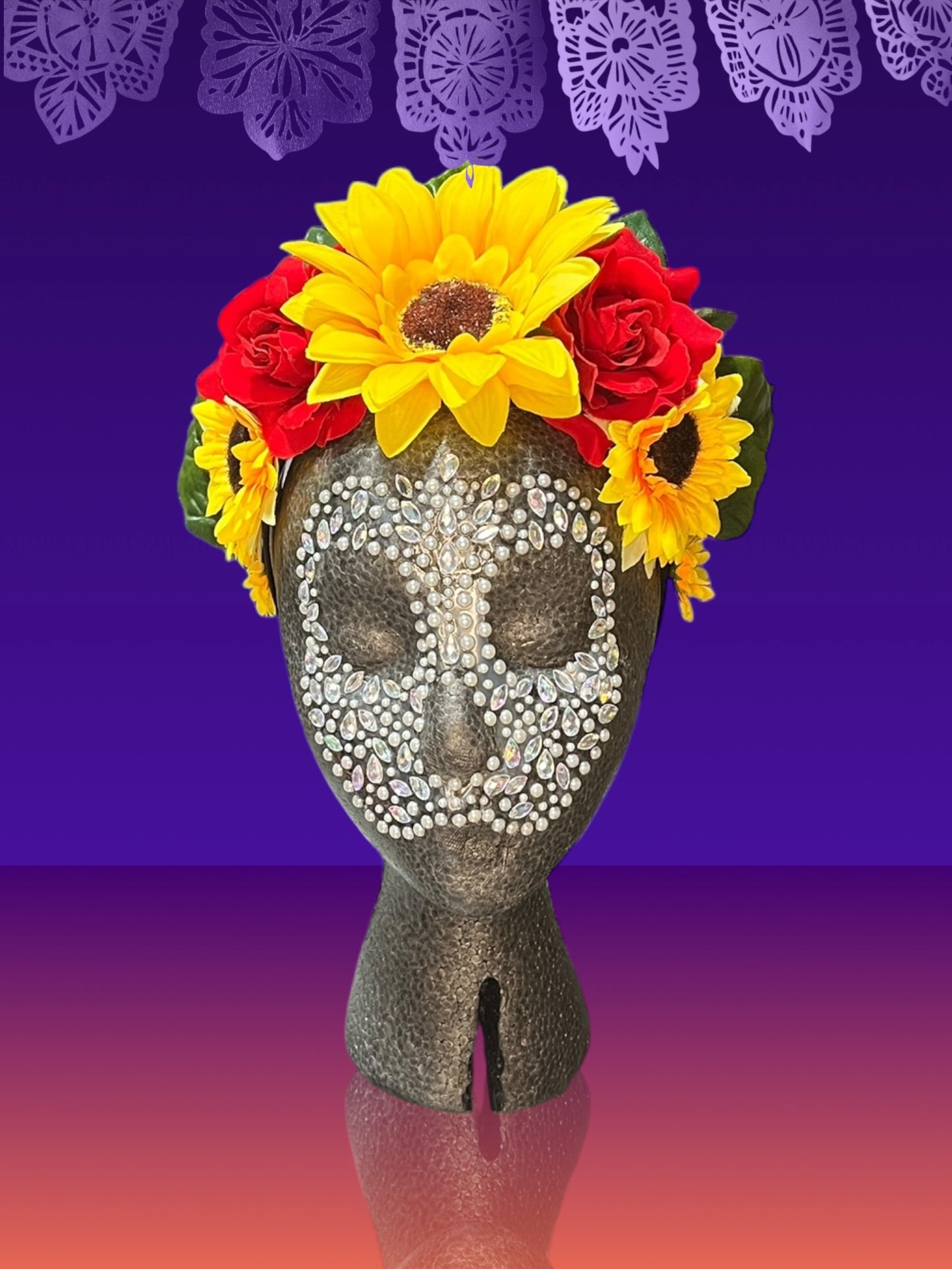 Sunflower and Roses Crown Headband