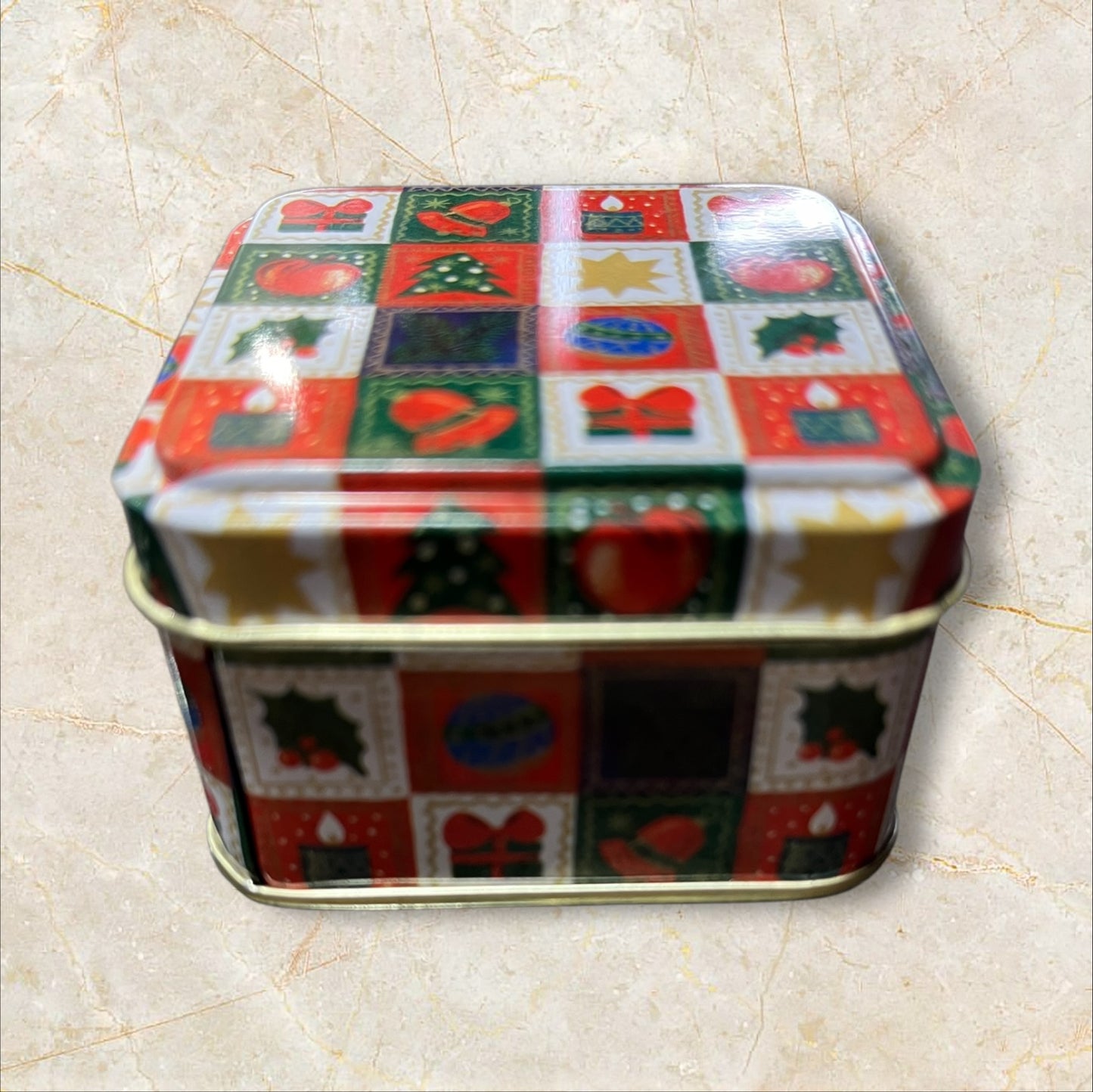 Metal Christmas Tin Medium square
