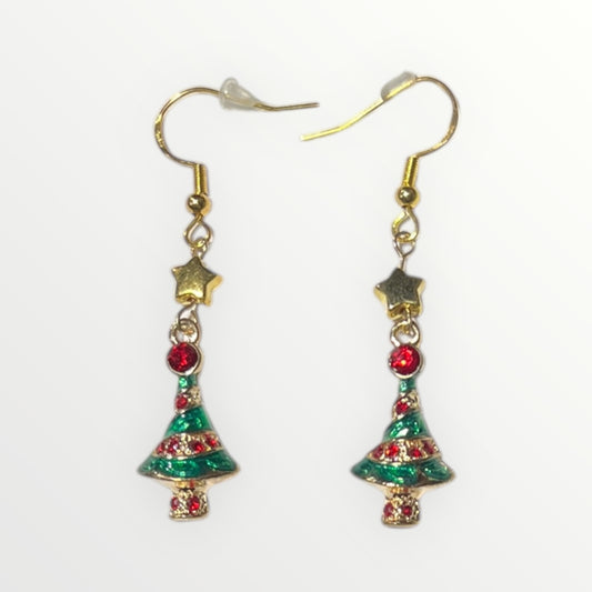 Christmas tree earrings