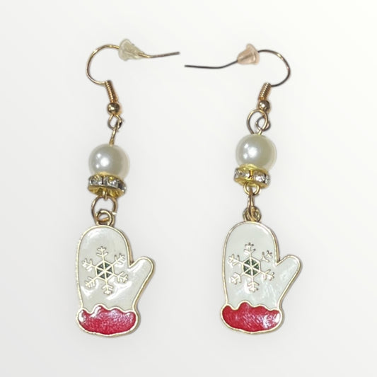 Christmas mittens earrings