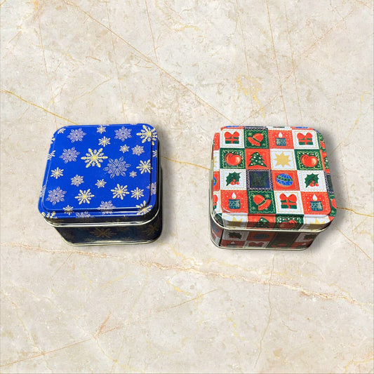 Metal Christmas Tin Medium square