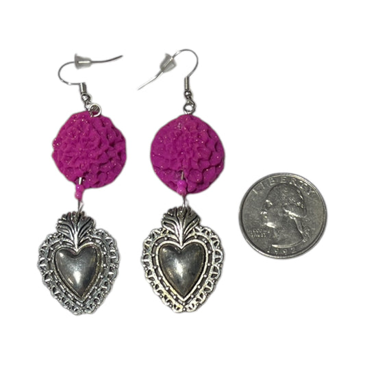 Earrings Sagrado Corazón con Cenpasuchil