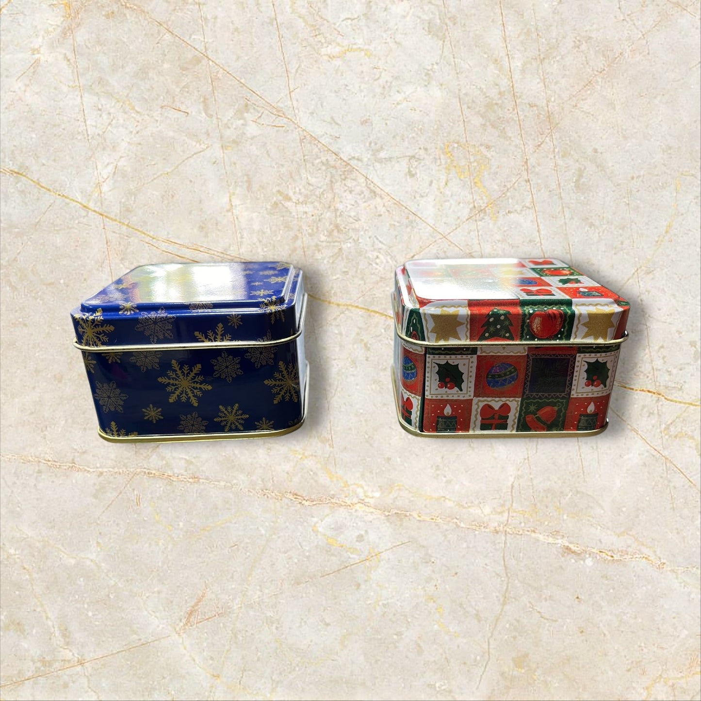 Metal Christmas Tin Medium square