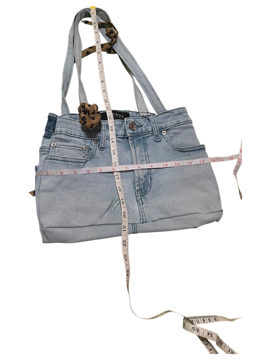 Light blue Jean bag fabric bows and scrunchie