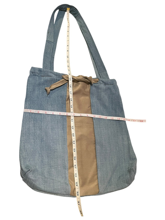 Light blue denim tote bag