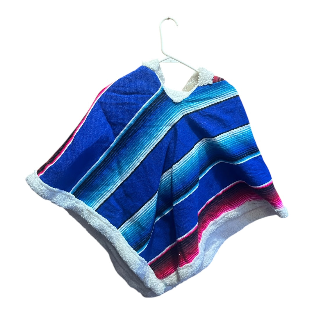 Poncho cape with hood fleece lining