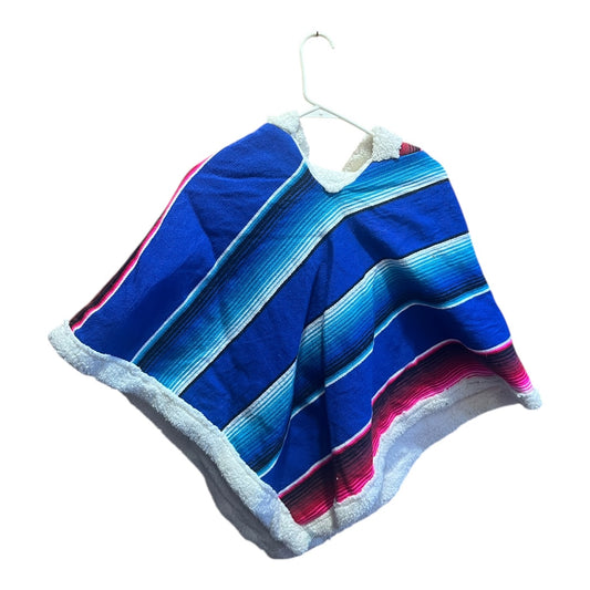 Poncho cape with hood fleece lining