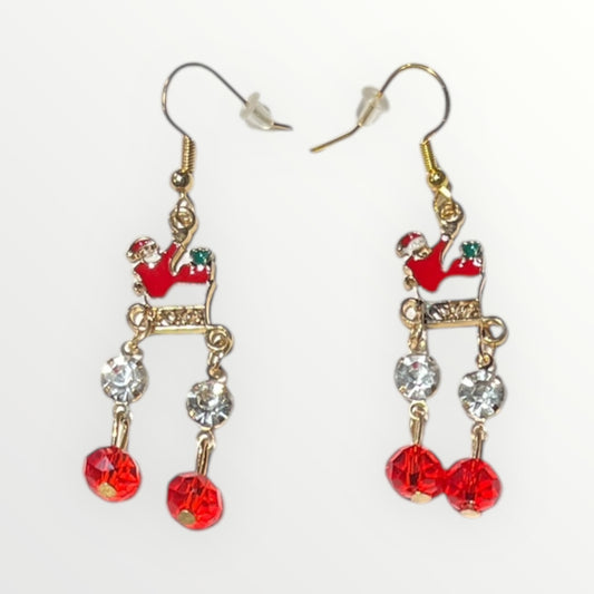 Santa in a sleigh earrings