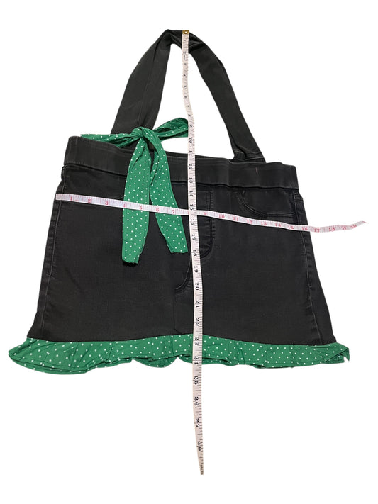 Black Jean bag with green details