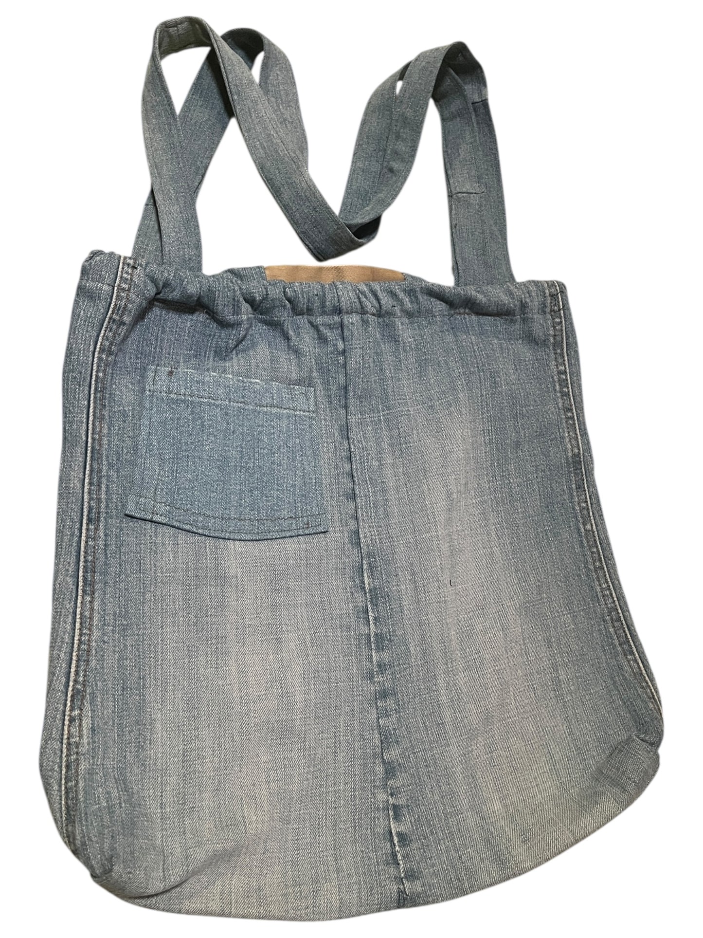 Light blue denim tote bag